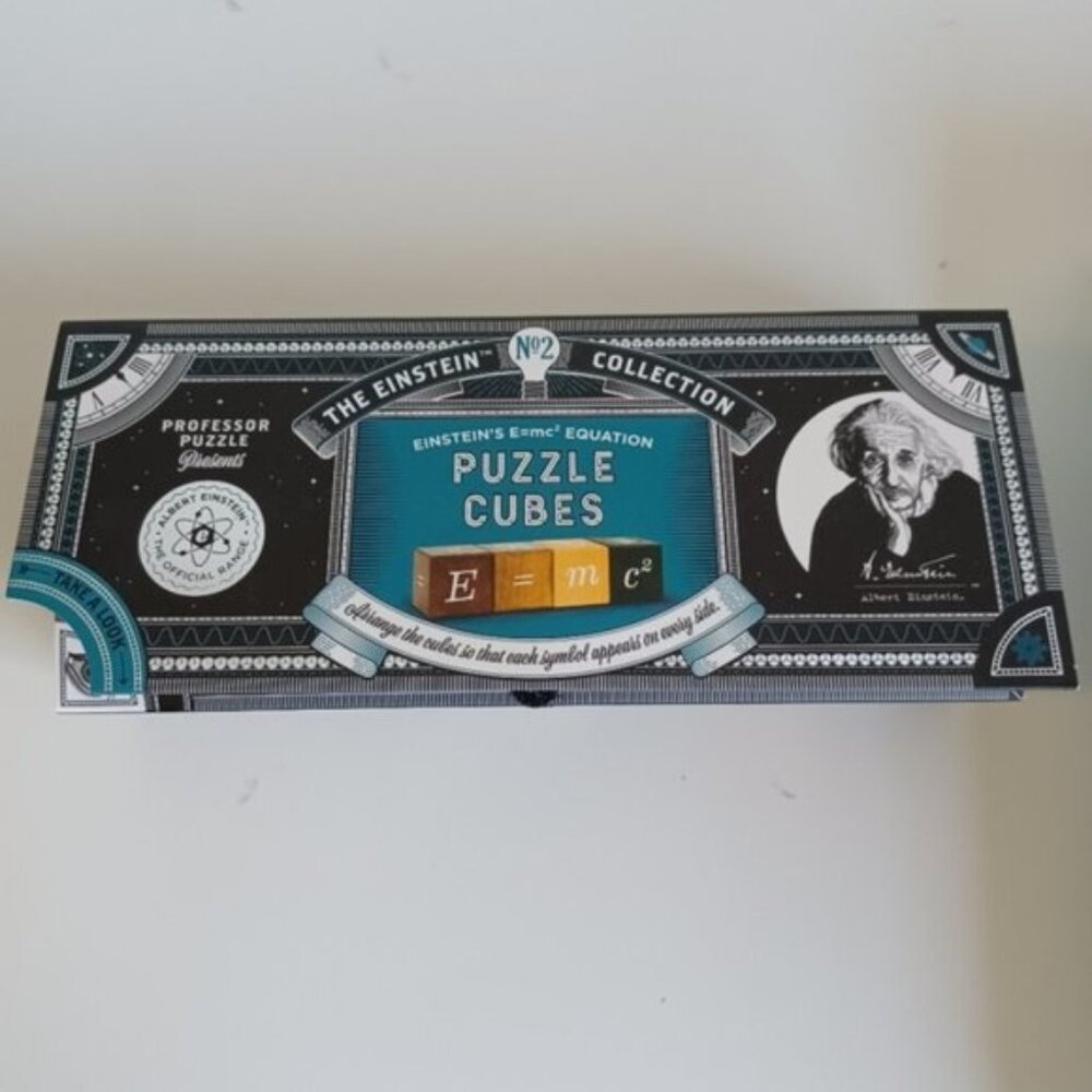 Professor Puzzle Einstein E=mc² Wooden Cube Puzzle 3D Brain Teaser STEM NIB - Picture 5 of 6